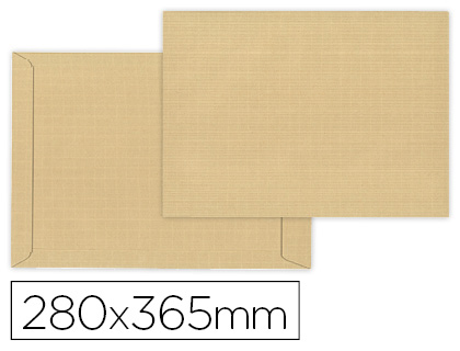 50 bolsas Liderpapel 280x365mm. kraft armado marrón 155g/m² con fuelle